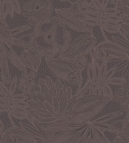 Floral Lace Wallpaper by Eijffinger Taupe/Purple Floral Lace Wallpaper by Eijffinger Taupe/Purple