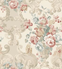 Floral Rococo Wallpaper by Mulberry Home Lovat / Red Floral Rococo Wallpaper by Mulberry Home Lovat / Red