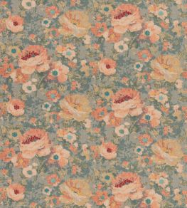Floral Tapestry Fabric by Mulberry Home Teal