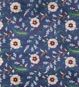 Floralia Sisal Wallpaper by Schumacher Indigo Floralia Sisal Wallpaper by Schumacher Indigo