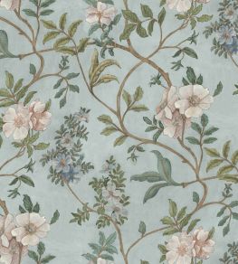 Flory Wallpaper by Josephine Munsey Light Blue