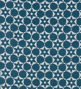 Flower Cut Out Fabric by Vanderhurd Indigo/Moonstone Flower Cut Out Fabric by Vanderhurd Indigo/Moonstone