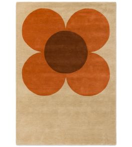 Flower Placement Rug by Orla Kiely Pumpkin/Ecru