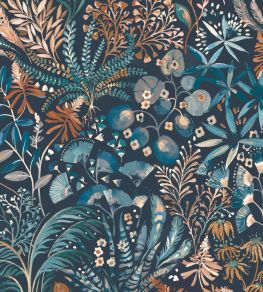 Folium Fabric by Arley House Petrol Folium Fabric by Arley House Petrol