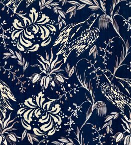 Folk Embroidery Wallpaper by MINDTHEGAP Indigo