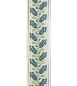 Folkloric Floral Braid Trimming by Volga Linen Delft Blue