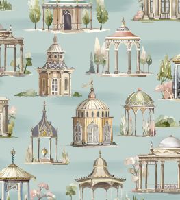 Follies Wallpaper by Mulberry Home Aqua