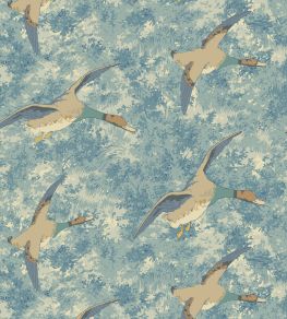 Forest Ducks Wallpaper by Mulberry Home Blue Forest Ducks Wallpaper by Mulberry Home Blue