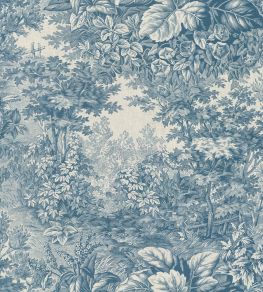 Forest Toile Mural by Sandberg Blue Forest Toile Mural by Sandberg Blue