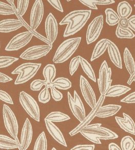 Forget Me Not Fabric by Casamance Orange Terreux