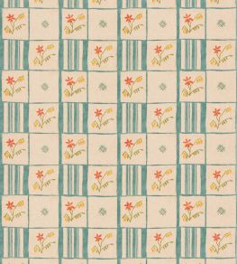 Forget-Me-Not Fabric by GP & J Baker Teal/Spice