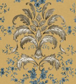 French Damask Wallpaper by Coordonne Mustard French Damask Wallpaper by Coordonne Mustard
