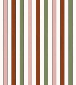 French Stripes Wallpaper by Ottoline Green/red/pink