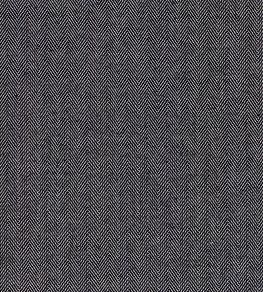 Fresco Herringbone Fabric by Ian Mankin Black