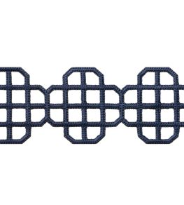 Fret Applique Trimming by Thibaut Navy Fret Applique Trimming by Thibaut Navy