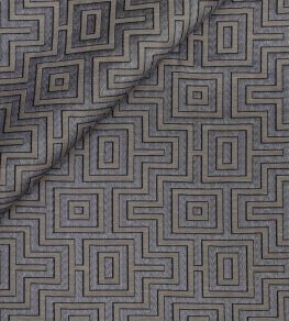 Fret Maze Fabric by Jim Thompson Graphite Fret Maze Fabric by Jim Thompson Graphite