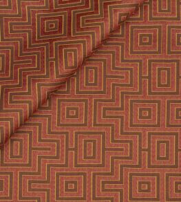Fret Maze Fabric by Jim Thompson Sienna Red Fret Maze Fabric by Jim Thompson Sienna Red