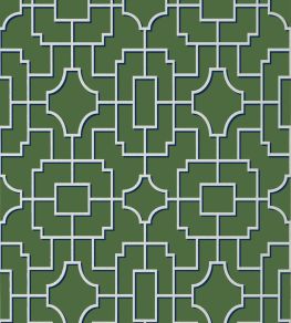 Fretwork Wallpaper by Thibaut Emerald