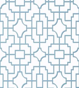 Fretwork Wallpaper by Thibaut Light Blue Fretwork Wallpaper by Thibaut Light Blue