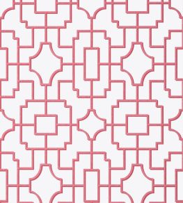Fretwork Wallpaper by Thibaut Pink Fretwork Wallpaper by Thibaut Pink