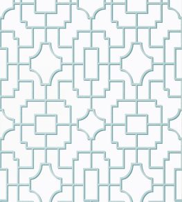 Fretwork Wallpaper by Thibaut Spa Blue Fretwork Wallpaper by Thibaut Spa Blue