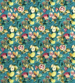 Fruta Velvet Fabric by Studio G Teal