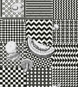 Frutta e Geometrico Wallpaper by Cole & Son Black & White Frutta e Geometrico Wallpaper by Cole & Son Black & White