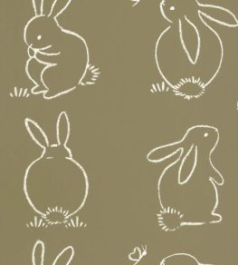 Funny Bunny Wallpaper by Casadeco Vert Kaki Funny Bunny Wallpaper by Casadeco Vert Kaki