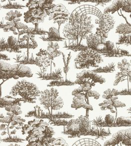 Garden Toile Wallpaper by Scalamandre Espresso
