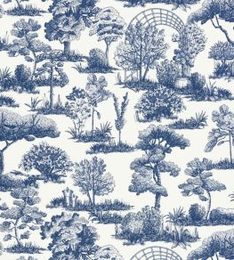 Garden Toile Wallpaper by Scalamandre Lapis