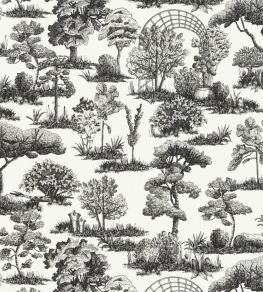 Garden Toile Wallpaper by Scalamandre Onyx Garden Toile Wallpaper by Scalamandre Onyx