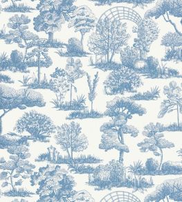 Garden Toile Wallpaper by Scalamandre Sky Garden Toile Wallpaper by Scalamandre Sky