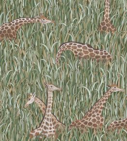 Giraffes Wallpaper by Josephine Munsey Green Giraffes Wallpaper by Josephine Munsey Green