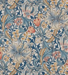 Golden Lily Wallpaper by Morris & Co Blue Golden Lily Wallpaper by Morris & Co Blue
