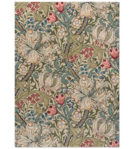 Golden Lily Rug by Morris & Co Green/Red Golden Lily Rug by Morris & Co Green/Red
