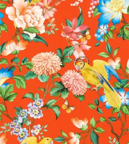Golden Parrot Wallpaper by Clarke & Clarke Coral Golden Parrot Wallpaper by Clarke & Clarke Coral