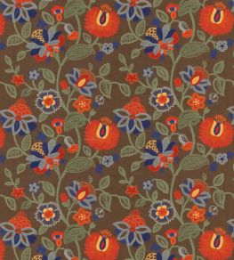 Gorton Fabric by Mulberry Home Red/Teal Gorton Fabric by Mulberry Home Red/Teal