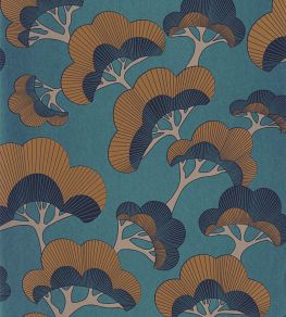 Goyo Matsu Wallpaper by Casadeco Bleu Kamo Goyo Matsu Wallpaper by Casadeco Bleu Kamo
