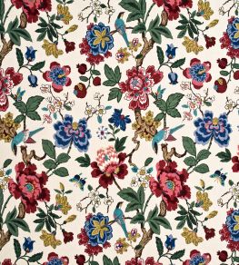Persian Pomegranate Fabric by GP & J Baker Red/Indigo/Stone