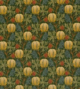Pumpkins Velvet Fabric by GP & J Baker Green/Terracotta