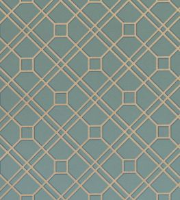 Langdale Trellis Wallpaper by GP & J Baker Teal/Bronze Langdale Trellis Wallpaper by GP & J Baker Teal/Bronze