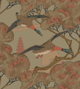 Grand Flying Duck Wallpaper by Mulberry Home Sage Grand Flying Duck Wallpaper by Mulberry Home Sage