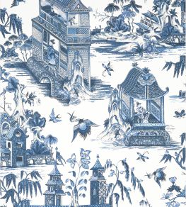 Grand Palace Wallpaper by Thibaut Blue and White Grand Palace Wallpaper by Thibaut Blue and White