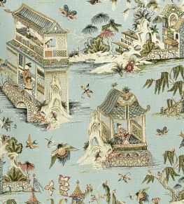 Grand Palace Fabric by Thibaut Mist Grand Palace Fabric by Thibaut Mist