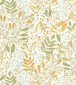 Joy Wallpaper by Caselio Vert Orange Joy Wallpaper by Caselio Vert Orange