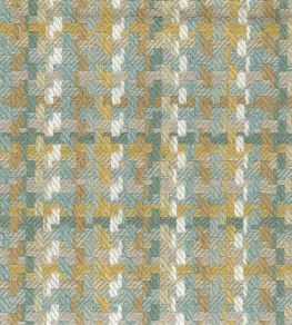 Hadlow Fabric by Nina Campbell Aqua/Ochre/Ivory Hadlow Fabric by Nina Campbell Aqua/Ochre/Ivory