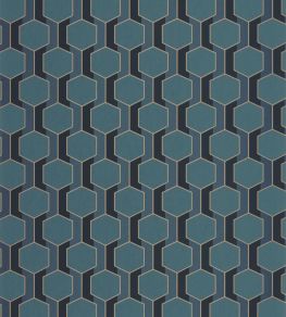 Hamilton Wallpaper by Casadeco Bleu Paon Hamilton Wallpaper by Casadeco Bleu Paon