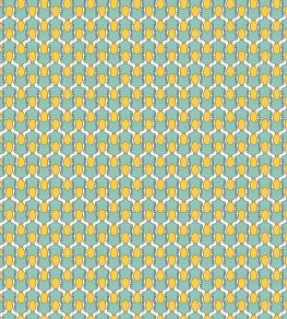 Happy People Wallpaper by Ottoline Mint and Yellow Happy People Wallpaper by Ottoline Mint and Yellow