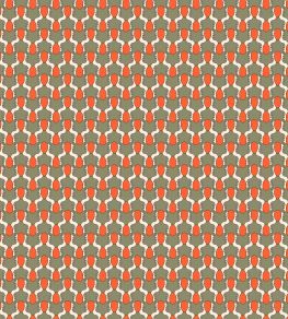 Happy People Wallpaper by Ottoline Sage Green and Orange Happy People Wallpaper by Ottoline Sage Green and Orange
