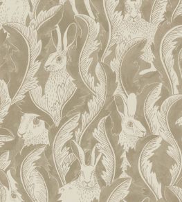 Hares In Hiding Wallpaper by Langelid Von Bromssen Taupe Hares In Hiding Wallpaper by Langelid Von Bromssen Taupe